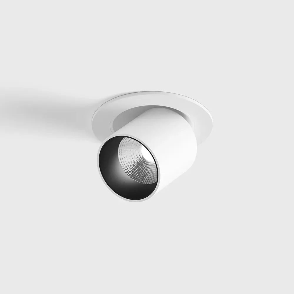 01.0303.4.930.WH_1 Adjustable recessed ceiling luminaire with frame TUB S OUT, D30mm, H30mm, LED 4W, 340Lm, 3000K, 50°, CRI>90, 350mA, IP20, white color — изображение 1