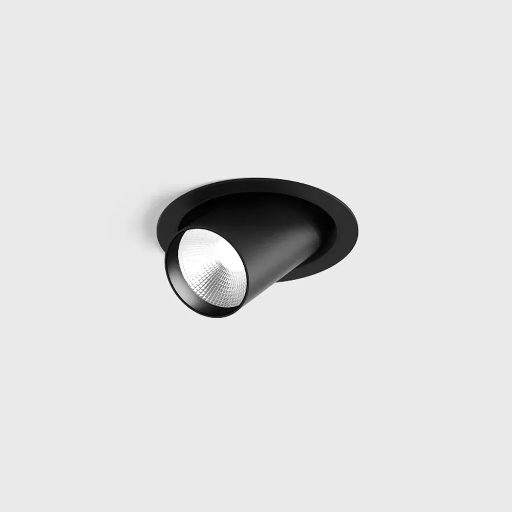 01.0593.9.940.BK_1 Adjustable recessed ceiling luminaire with frame TUB M OUT, D52mm, H60mm, CREE LED 12W, 1210Lm, 4000K, 50°, CRI>90, 300mA, IP20, black color - imagine 1