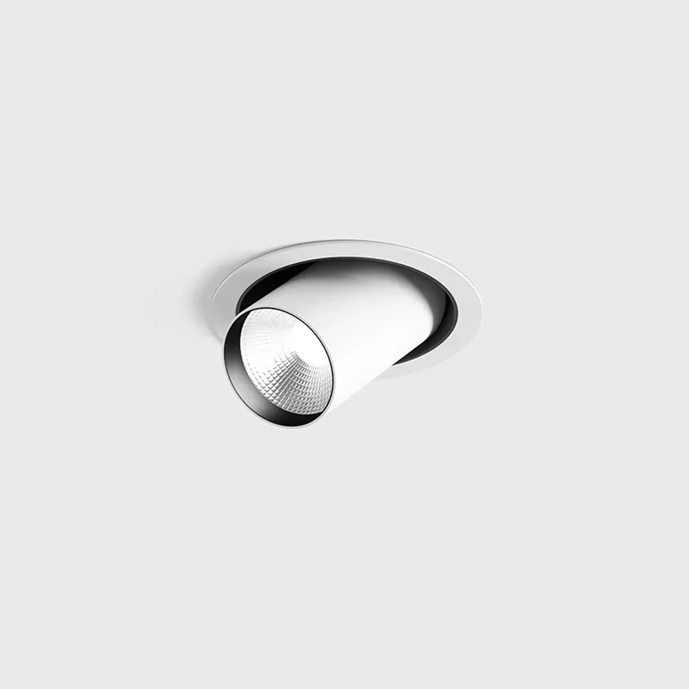 01.0593.9.940.WH_1 Adjustable recessed ceiling luminaire with frame TUB M OUT, D52mm, H60mm, CREE LED 12W, 1210Lm, 4000K, 50°, CRI>90, 300mA, IP20, white color - imagine 1