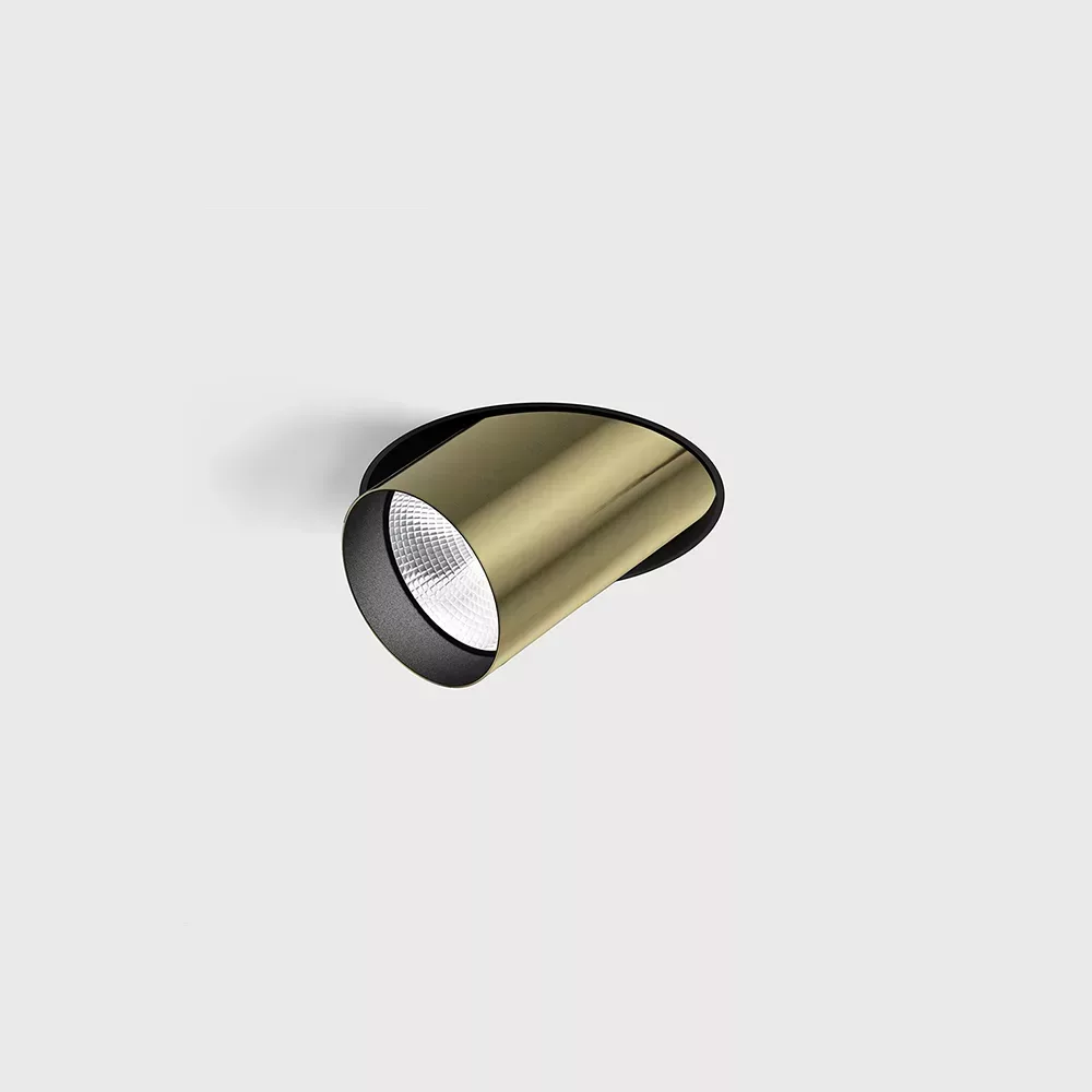01.0594.9.940.BR_1 Adjustable trimless ceiling recessed luminaire TUB M OUT TRIMLESS, D52mm, H60mm, CREE LED 12W, 1210Lm, 4000K, 50°, CRI>90, 300mA, IP20, brass color - imagine 1