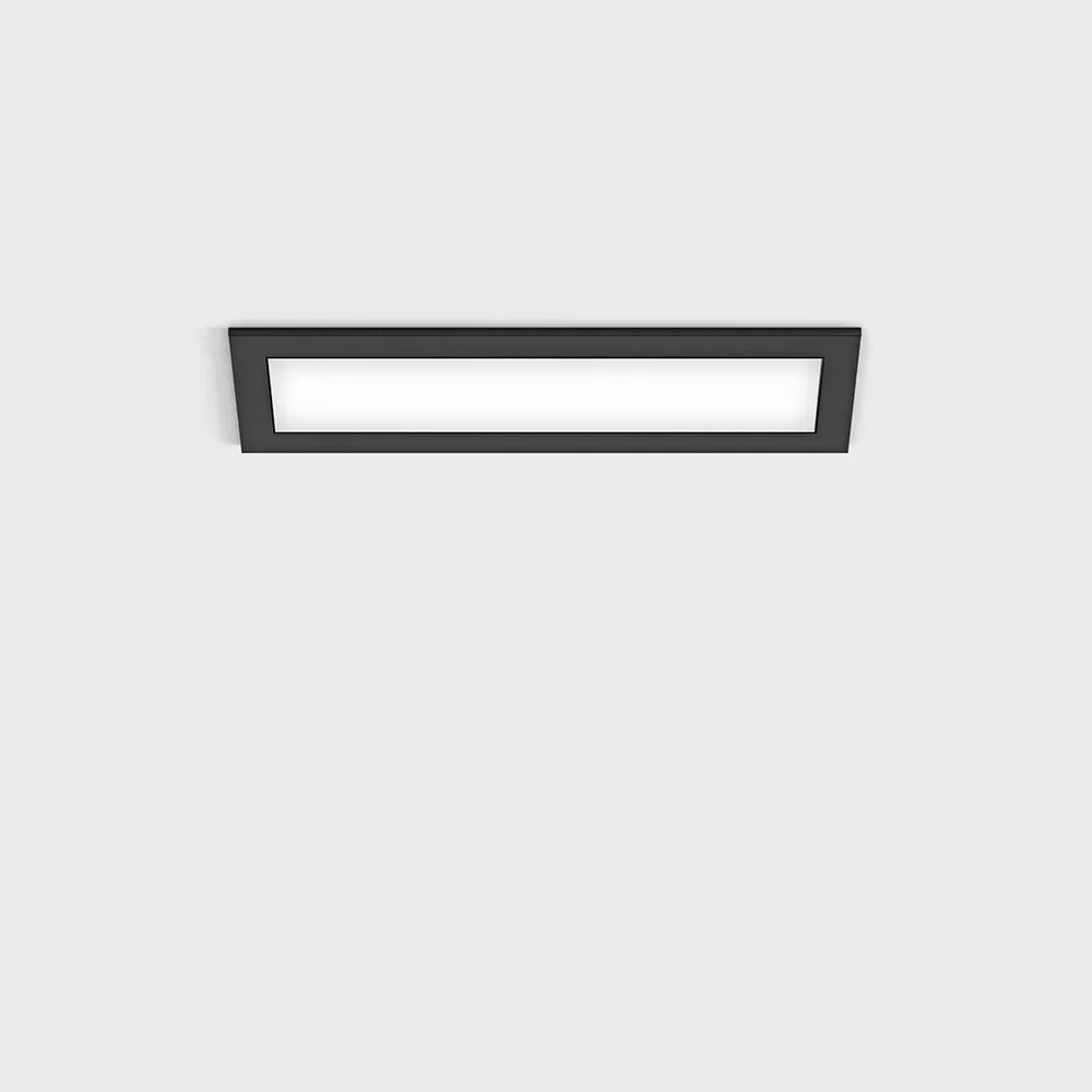 01.1510.4.930.BK_1 Ceiling recessed luminaire with frame VARIO LINEA 151, L151mm, W38mm, H45mm, LED 4.2W, 585Lm, 3000K, 110°, CRI>90, 350mA, IP20, opal, black color - imagine 1