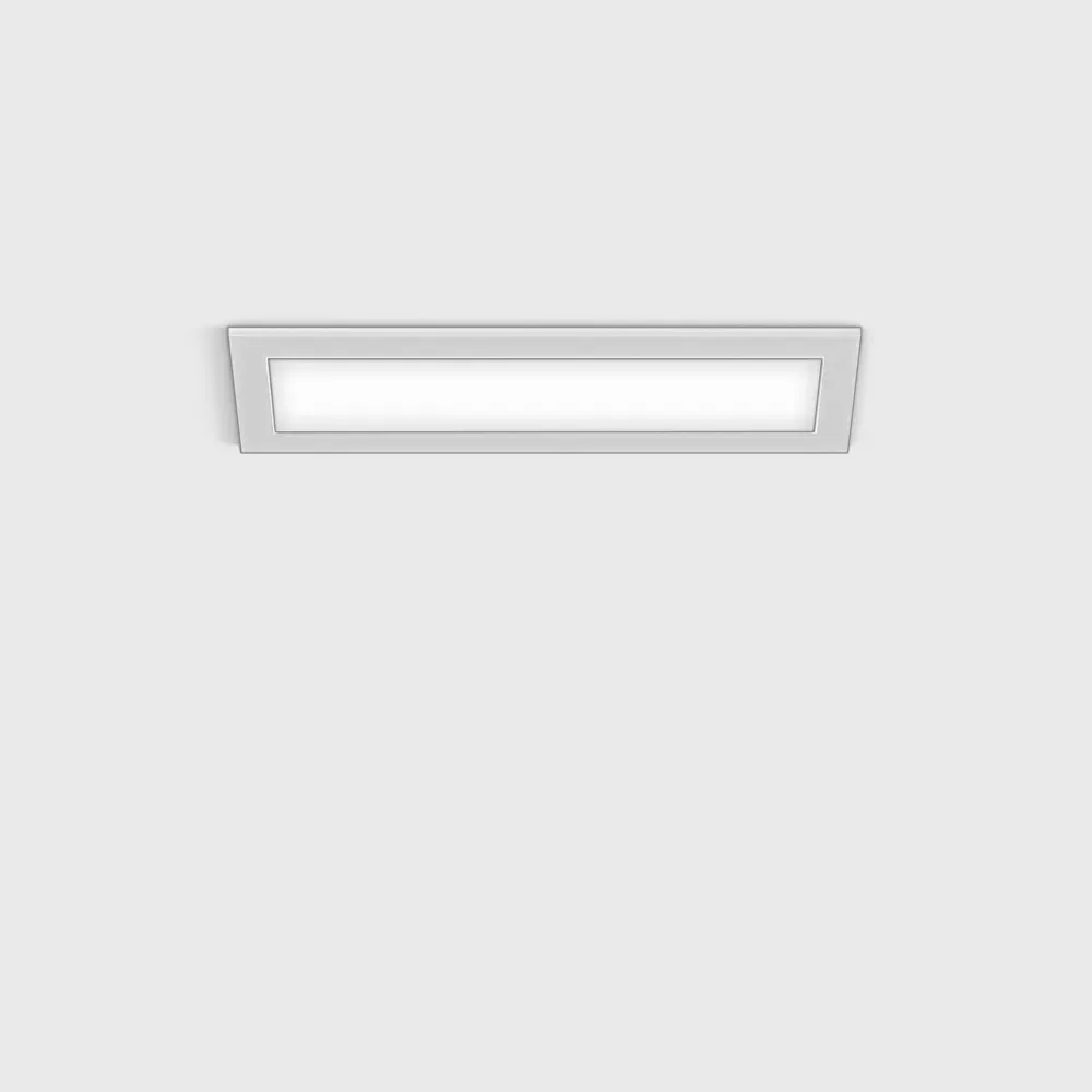 01.1510.4.930.WH_1 Ceiling recessed luminaire with frame VARIO LINEA 151, L151mm, W38mm, H45mm, LED 4.2W, 585Lm, 3000K, 110°, CRI>90, 350mA, IP20, opal, white color — изображение 1