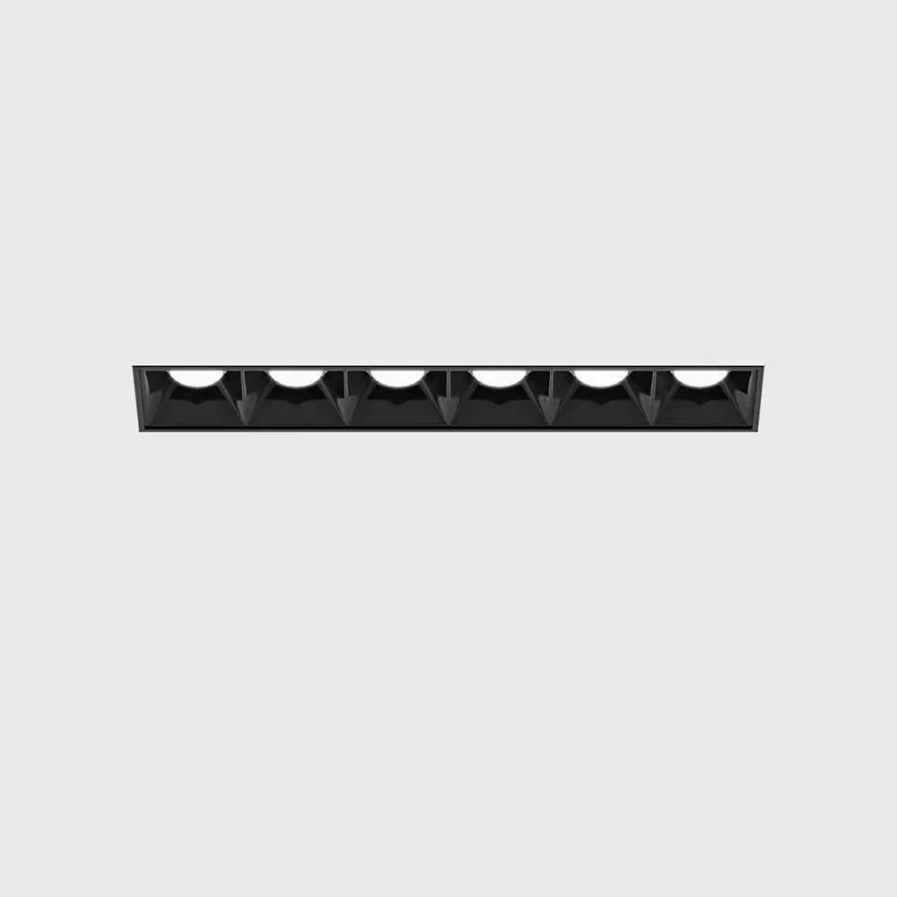 01.1511.9.930.BK-VARIO-FRAME2_1 Trimless ceiling recessed luminaire VARIO COMFORT 151 TRIMLESS, L137mm, W24.5mm, H45mm, LED 9W, 672Lm, 3000K, 36°, CRI>90, 500mA, IP20, black color - imagine 1