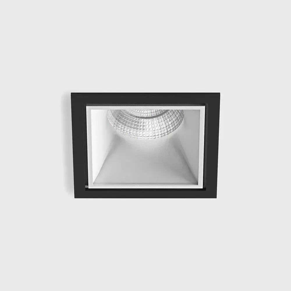 01.2010.10.930.BK_1 Ceiling recessed luminaire with frame CELL, L90mm, W90mm, H82mm, BRIDGELUX LED 9W, 924Lm, 3000K, 45°, CRI>90, 250mA, IP20, white/black color — изображение 1