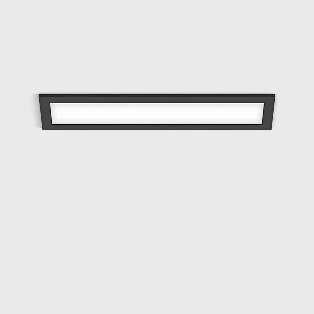 01.2180.6.930.BK_1 Ceiling recessed luminaire with frame VARIO LINEA 218, L218mm, W38mm, H45mm, LED 6.3W, 754Lm, 3000K, 110°, CRI>90, 350mA, IP20, opal, black color - imagine 1
