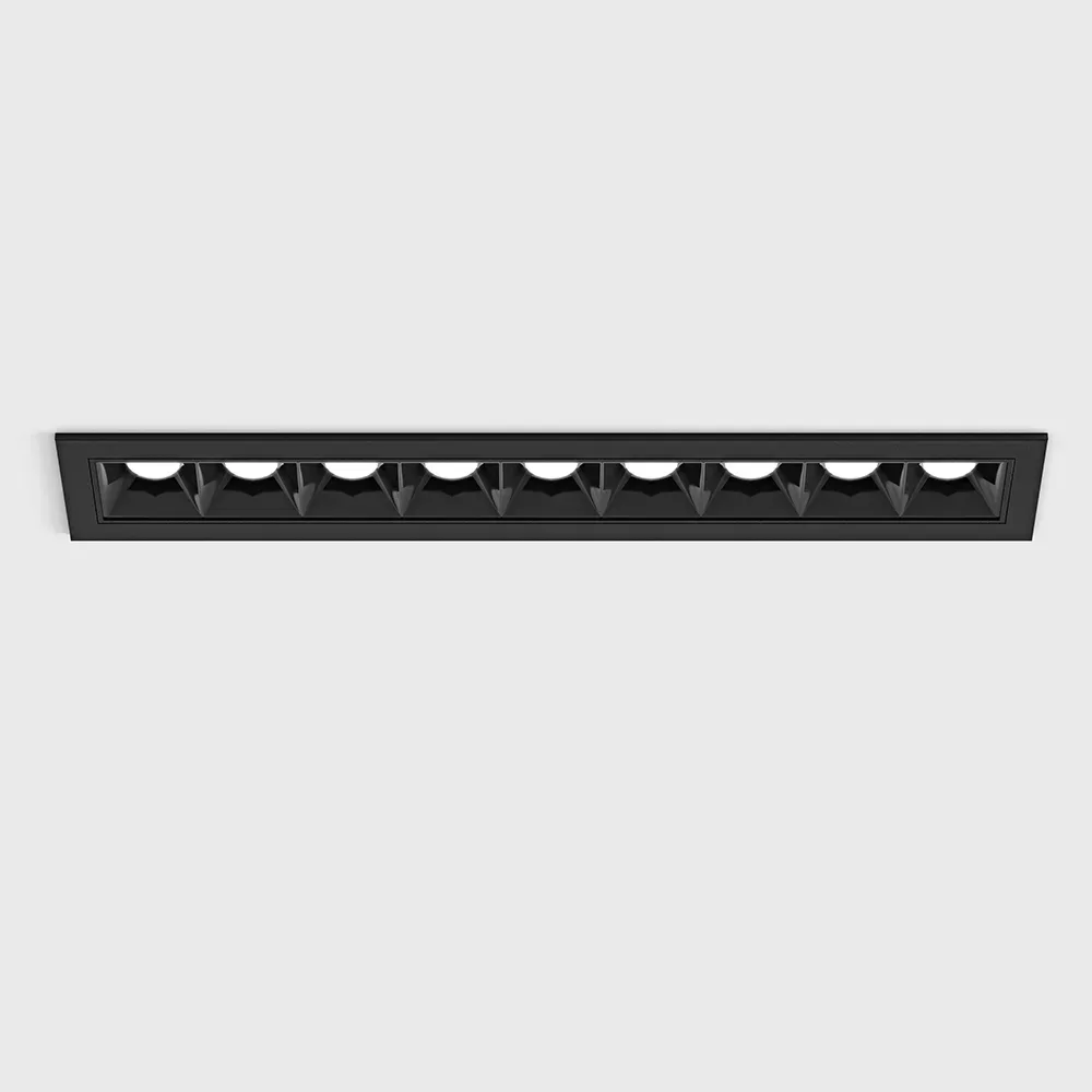 01.2181.14.940.BK_1 Ceiling recessed luminaire with frame VARIO COMFORT 218, L218mm, W38mm, H45mm, LED 14W, 1040Lm, 4000K, 36°, CRI>90, 500mA, IP20, black color - imagine 1