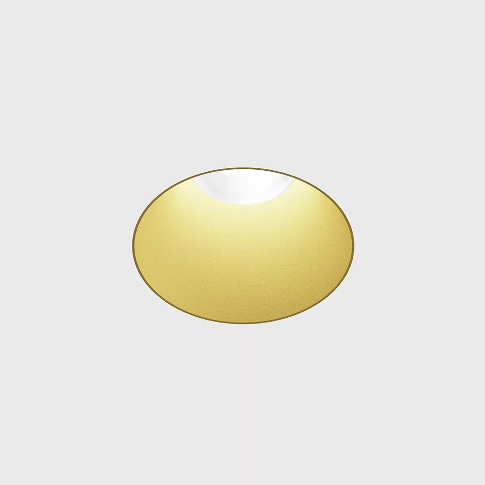 01.2200.7.940.BR_1 Trimless ceiling recessed luminaire INVISIBLE MINI R, D50mm, H57mm, CREE LED 6.3W, 350mA, 640Lm, 4000K, 55°, CRI>90, IP44, brass color — изображение 1