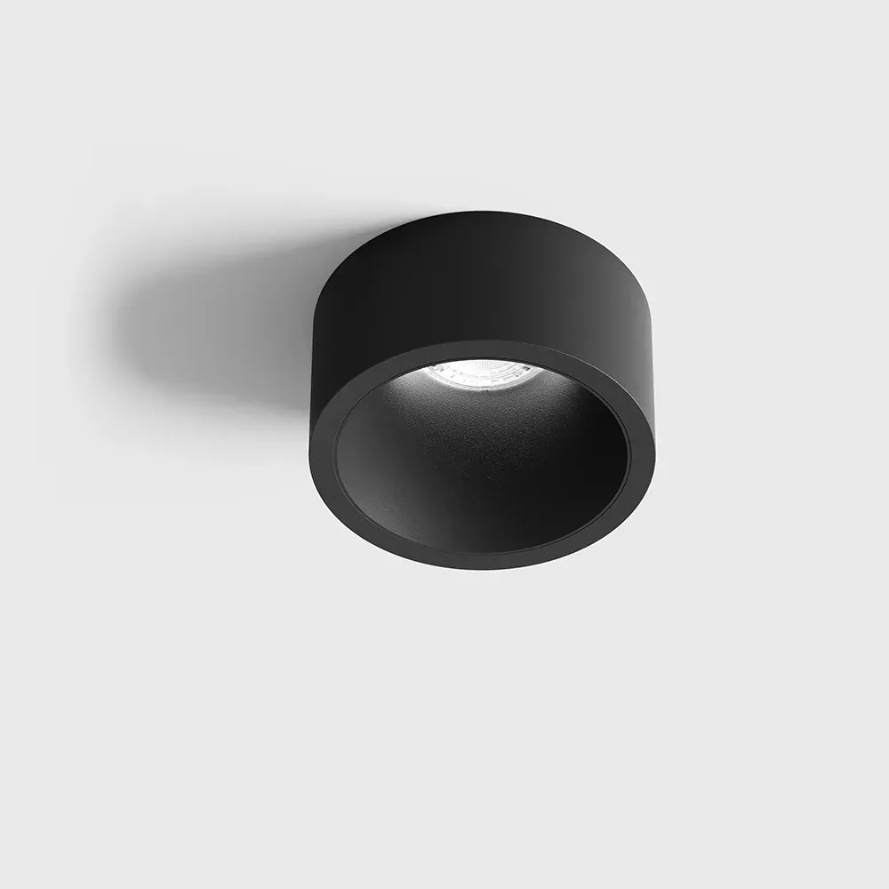 01.2203.7.930.BK_1 Ceiling recessed luminaire with frame INVISIBLE MINI OUT, D55mm, H58mm, CREE LED 6.3W, 350mA, 640Lm, 3000K, 55°, CRI>90, IP44, black color - imagine 1