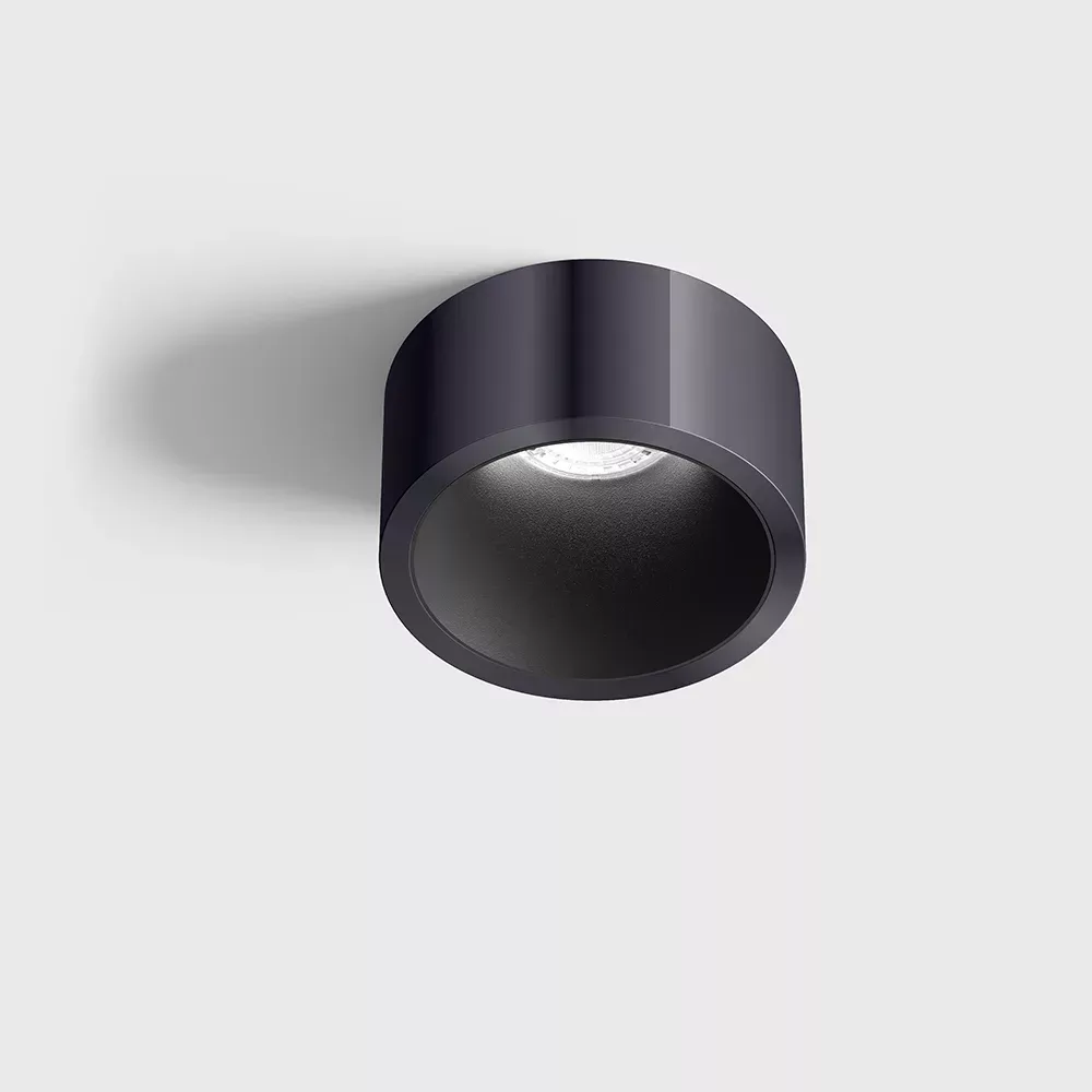 01.2203.7.930.DB_BK_1 Ceiling recessed luminaire with frame INVISIBLE MINI OUT, D55mm, H58mm, CREE LED 6.3W, 350mA, 640Lm, 3000K, 55°, CRI>90, IP44, diamond black/black color - imagine 1
