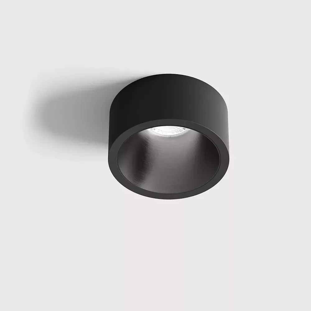 01.2203.7.940.BK_MN_1 Ceiling recessed luminaire with frame INVISIBLE MINI OUT, D55mm, H58mm, CREE LED 6.3W, 350mA, 640Lm, 4000K, 55°, CRI>90, IP44, black/midnight color — изображение 1