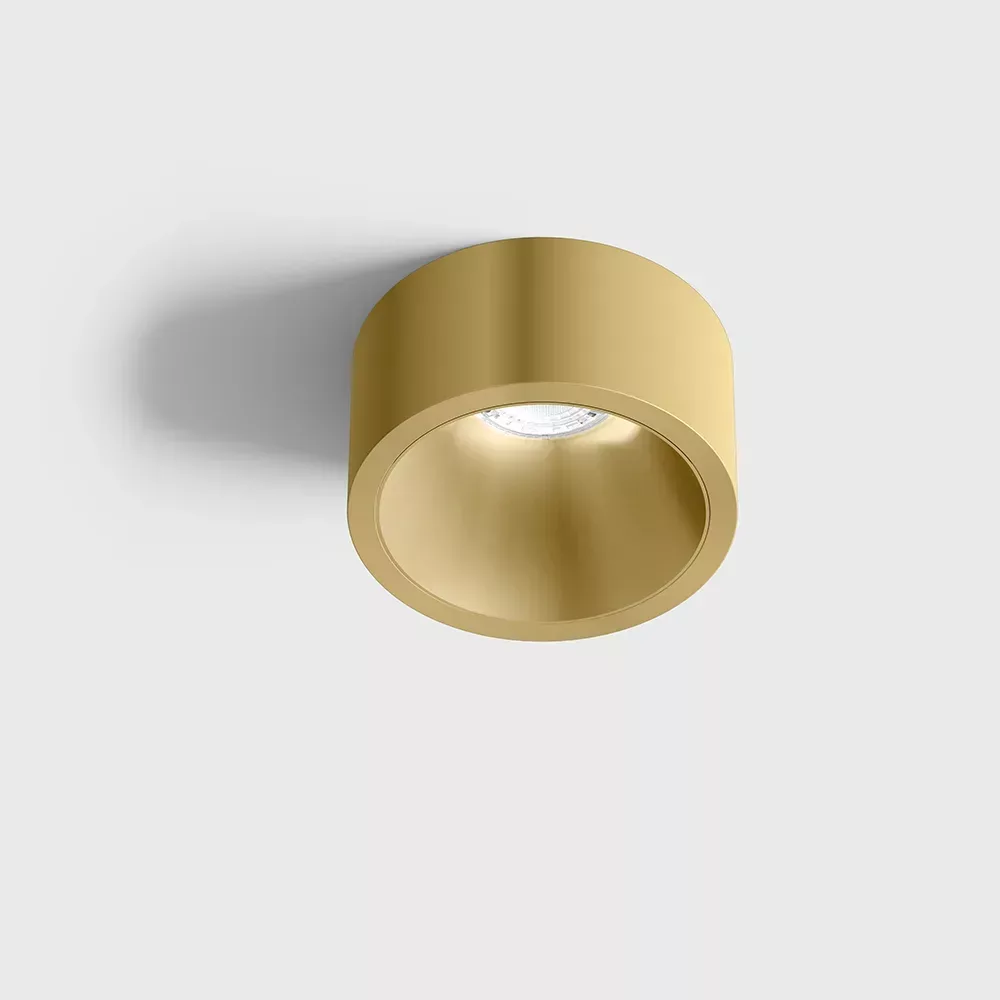 01.2203.7.940.BR_1 Ceiling recessed luminaire with frame INVISIBLE MINI OUT, D55mm, H58mm, CREE LED 6.3W, 350mA, 640Lm, 4000K, 55°, CRI>90, IP44, brass color - imagine 1