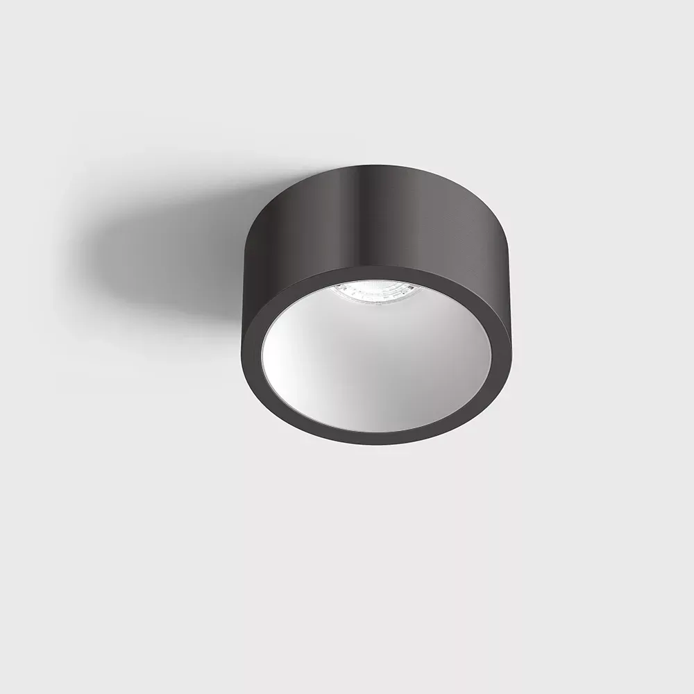 01.2203.7.940.MN_WH_1 Ceiling recessed luminaire with frame INVISIBLE MINI OUT, D55mm, H58mm, CREE LED 6.3W, 350mA, 640Lm, 4000K, 55°, CRI>90, IP44, midnight/white color - imagine 1
