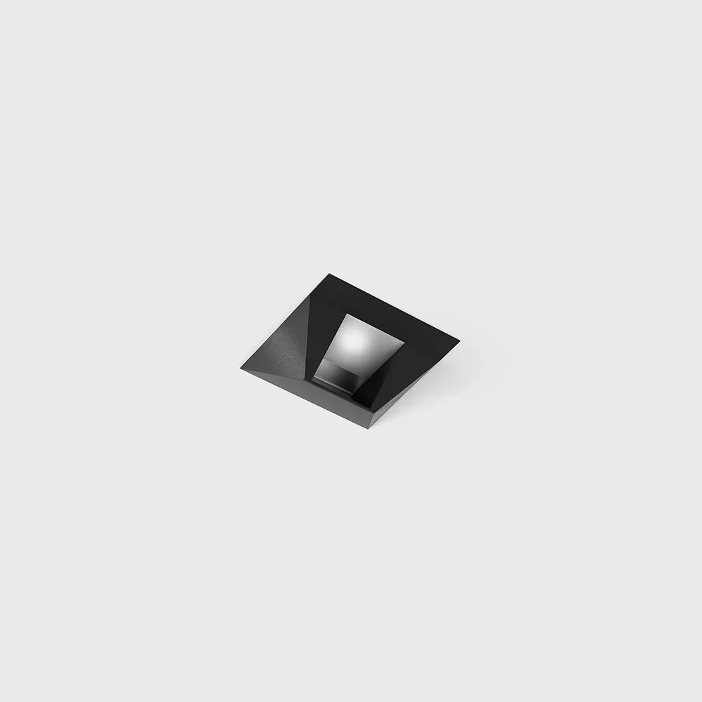 01.3903.6.930.BK_1 Trimless ceiling recessed luminaire and asymmetric optics NANO S WW TRIMLESS, L35mm, W35mm, H80mm, CREE LED 6W, 503Lm, 3000K, 25x46°, CRI>90, 500mA, IP20, black color - imagine 1