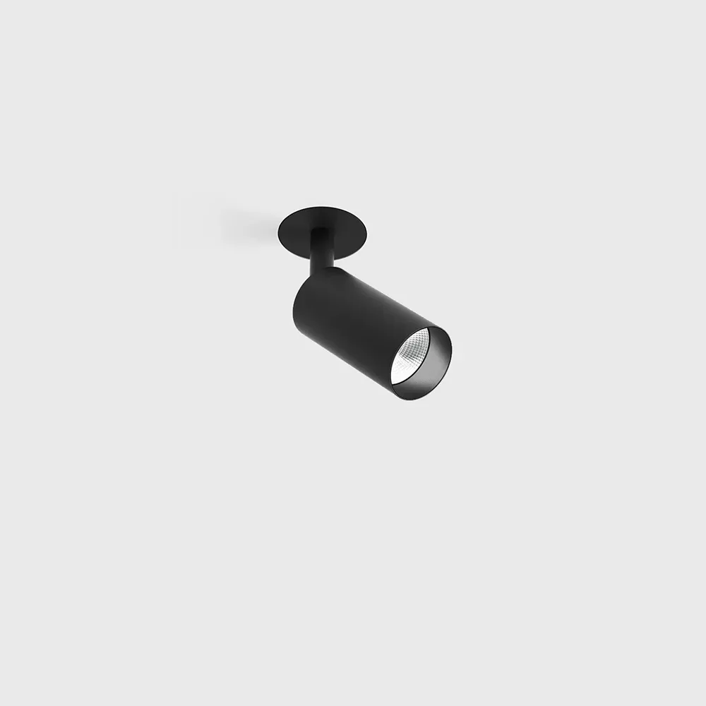 01.3904.7.930.BK_1 Adjustable trimless ceiling recessed luminaire NANO TUB S TRIMLESS, D30mm, Н60mm, CREE LED 4.5W, 491Lm, 3000K, 50°, CRI>90, 500mA, IP20, black color - imagine 1