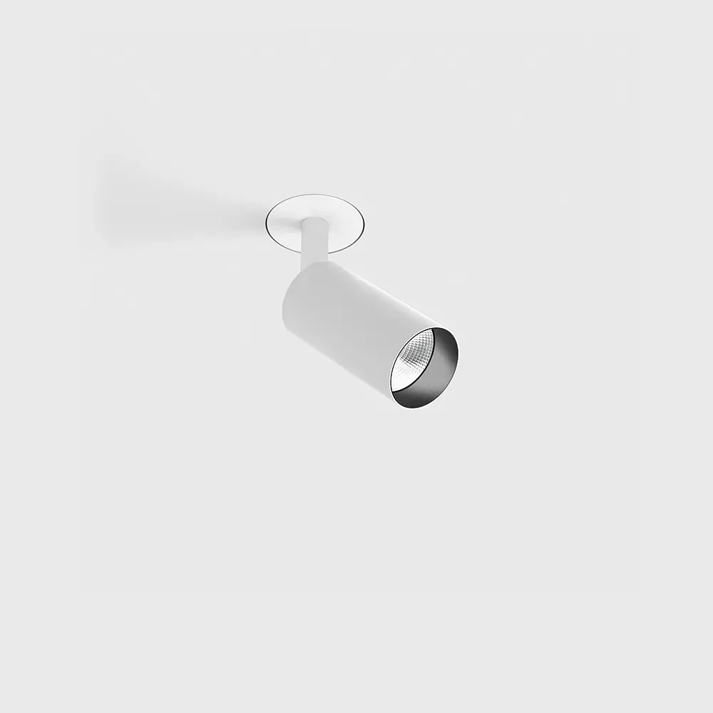 01.3904.7.930.WH_1 Adjustable trimless ceiling recessed luminaire NANO TUB S TRIMLESS, D30mm, Н60mm, CREE LED 4.5W, 491Lm, 3000K, 50°, CRI>90, 500mA, IP20, white color - imagine 1
