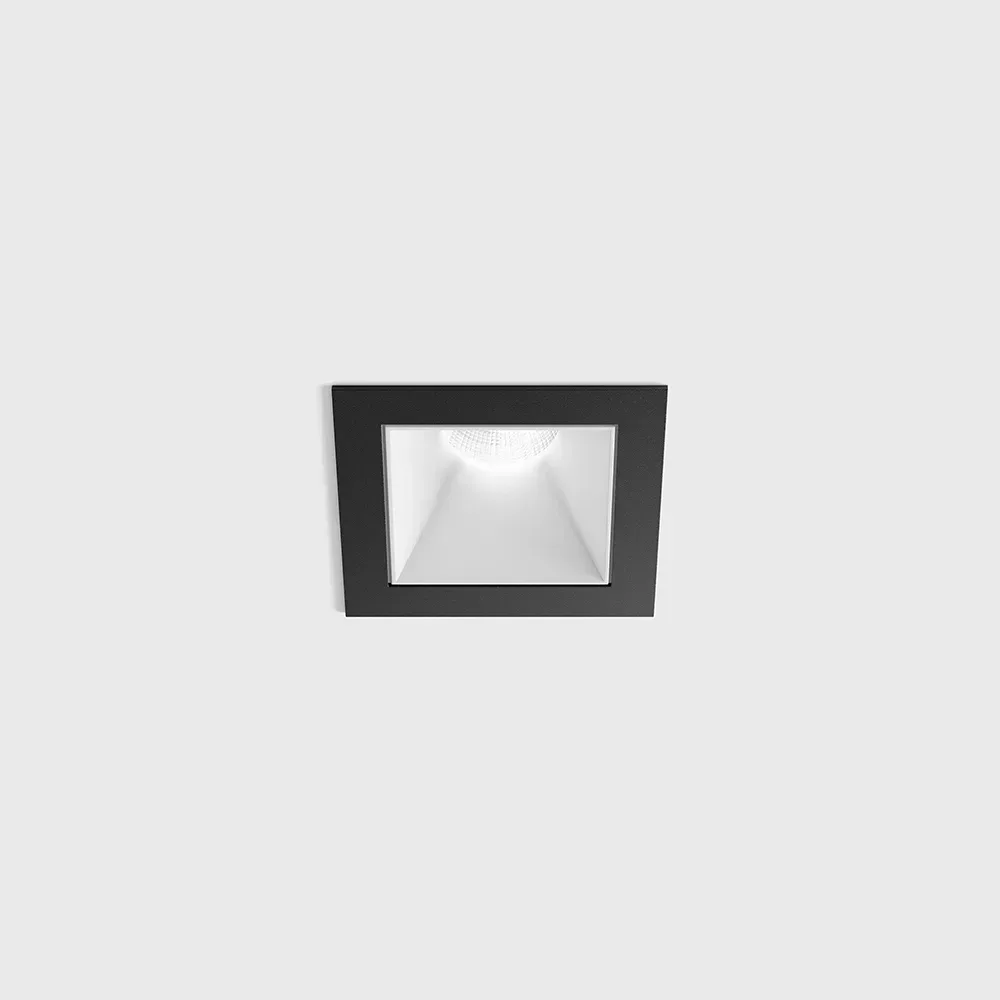 01.3911.8.940.BK_WH_1 Ceiling recessed luminaire with frame NANO S, L48mm, W48mm, H67mm, CREE LED 8W, 640Lm, 4000K, 50°, CRI>90, UGR<19, 700mA, IP44, black/white color — изображение 1