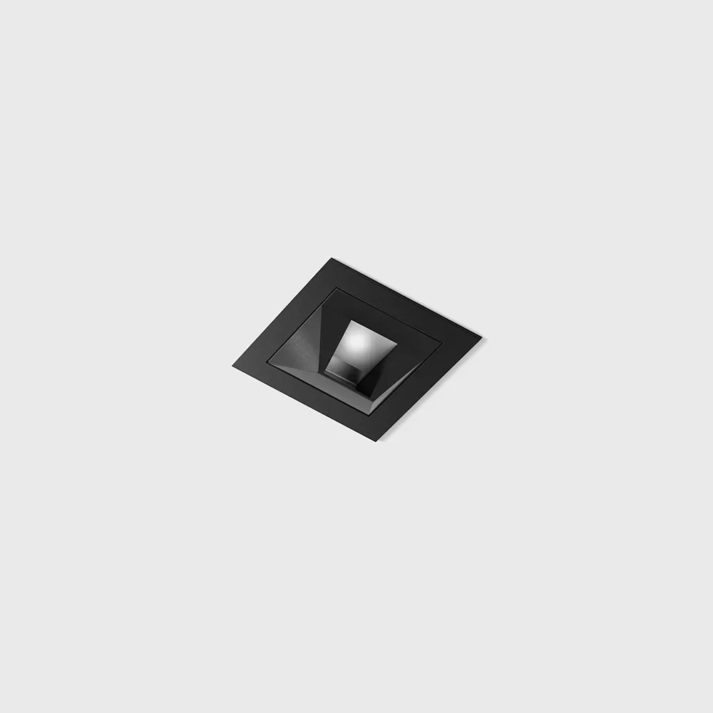 01.3913.6.930.BK_1 Ceiling recessed luminaire with frame and asymmetric optics NANO S WW, L48mm, W48mm, H80mm, CREE LED 6W, 503Lm, 3000K, 25x46°, CRI>90, 500mA, IP20, black color - imagine 1