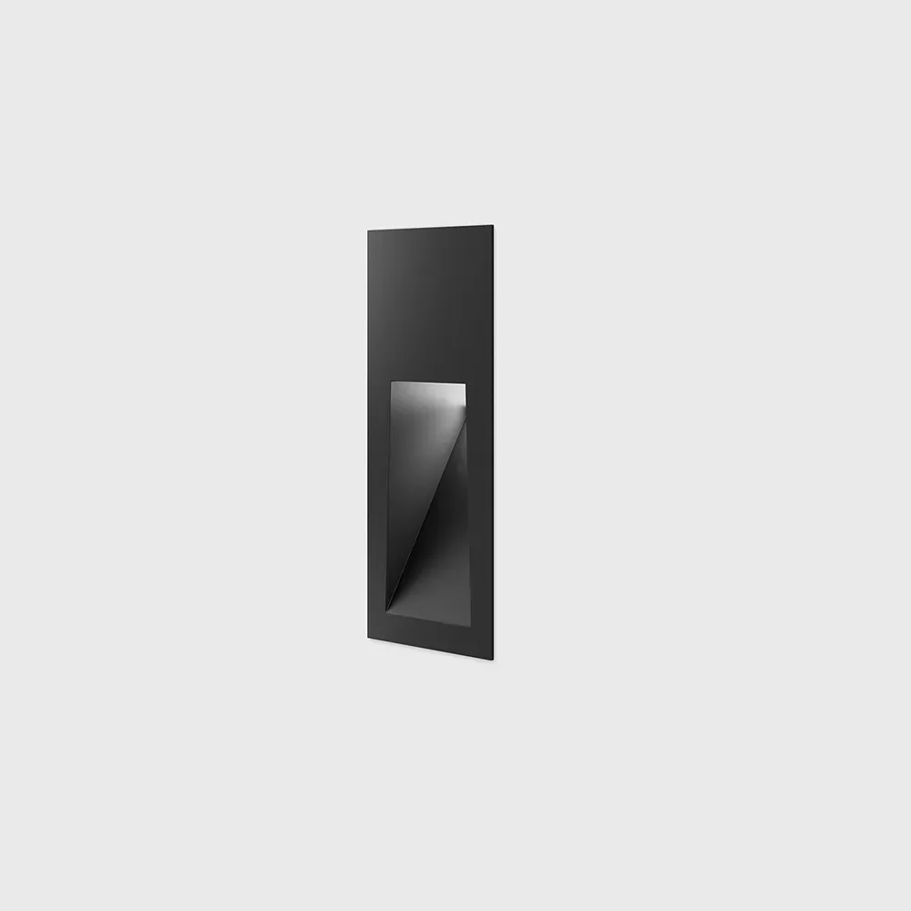 01.4512.2.930.BK_1 Wall recessed luminaire with frame STEP, L45mm, H117mm, SP46mm, CREE 2.1W LED, 89Lm, 86°x50°, 3000K, CRI>90, driver 700mA included, IP20, black color — изображение 1