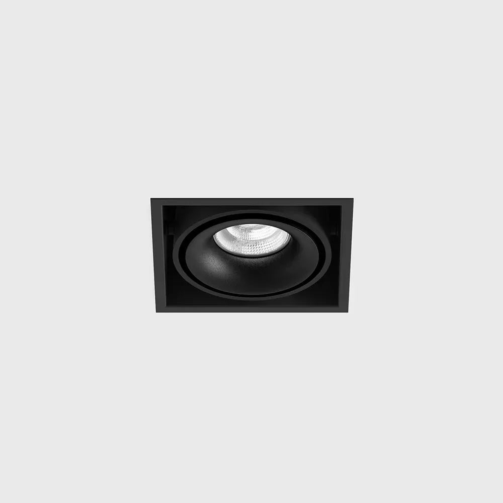 01.6100.13.930.BK_1 Adjustable recessed ceiling luminaire with frame KARDAN 1, L108mm, W108mm, H80mm, BRIDGELUX LED 9W, 924Lm, 3000K, 50°, CRI>90, 250mA, IP20, black color - imagine 1