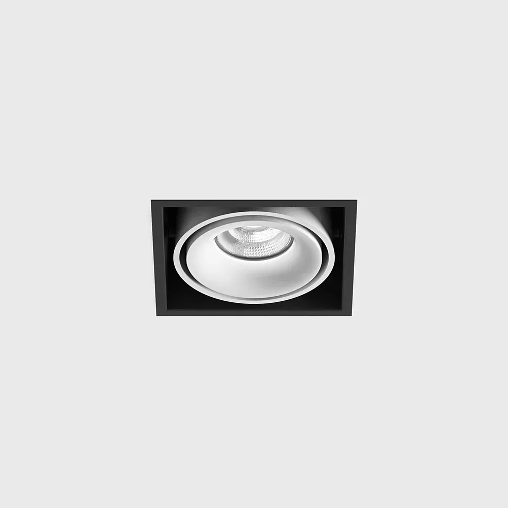 01.6100.13.930.WH_1 Adjustable recessed ceiling luminaire with frame KARDAN 1, L108mm, W108mm, H80mm, BRIDGELUX LED 9W, 924Lm, 3000K, 50°, CRI>90, 250mA, IP20, white color - imagine 1