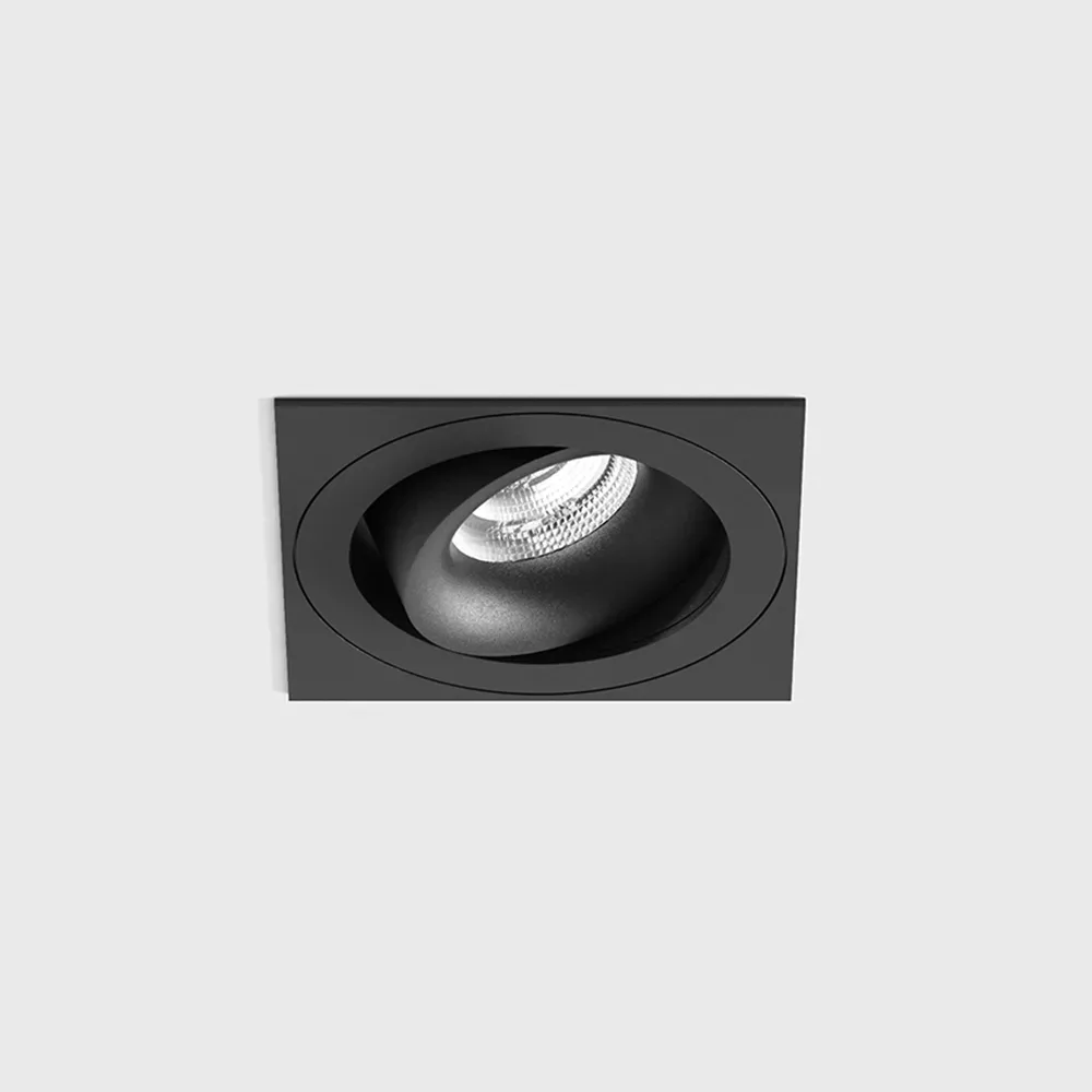 01.6490F1.10.940.BK_1 Adjustable recessed ceiling luminaire with frame RIO A F1, L110mm, W110mm, H55.5mm, BRIDGELUX LED 9W, 989Lm, 4000K, 50°, CRI>90, 250mA, IP20, black color - imagine 1