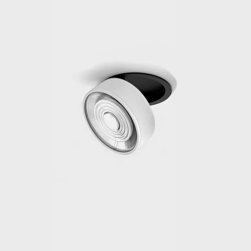 01.9533.14.930.BK_WHG_1 Adjustable recessed ceiling luminaire with frame SOL IN, D95mm, H33mm, LED 14W, 1425Lm, 3000K, 38°, CRI>90, 350mA, IP20, black/white color - imagine 1
