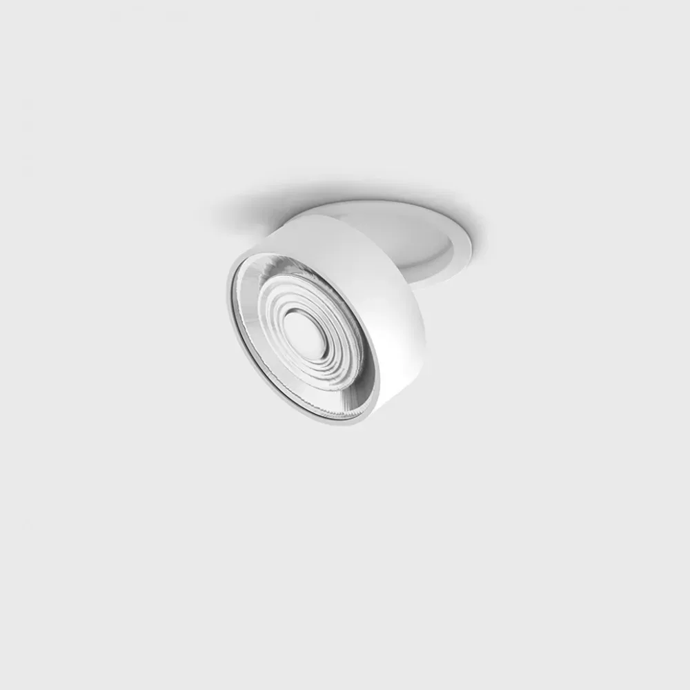 01.9533.14.930.WH_1 Adjustable recessed ceiling luminaire with frame SOL IN, D95mm, H33mm, LED 14W, 1425Lm, 3000K, 38°, CRI>90, 350mA, IP20, white color — изображение 1