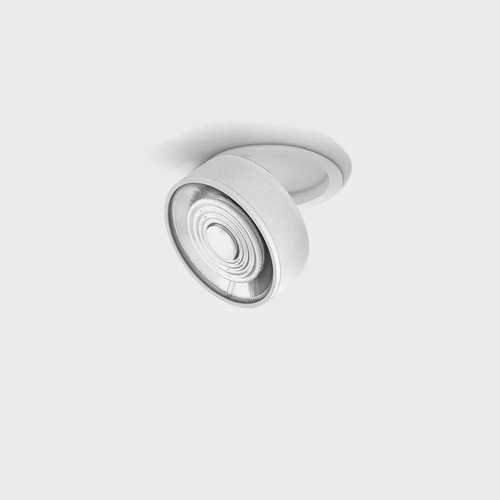 01.9533.14.940.WH_WHG_1 Adjustable recessed ceiling luminaire with frame SOL IN, D95mm, H33mm, LED 14W, 1425Lm, 4000K, 38°, CRI>90, 350mA, IP20, white/white color — изображение 1