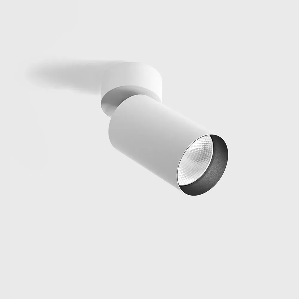 02.0591.9.940.WH_1 Adjustable surface-mounted ceiling luminaire TUB M SA 90, D52mm, H140mm, CREE LED 9W, 250mA, 540Lm, 4000K, 50°, CRI>90, 220V-240V, IP20, white color — изображение 1