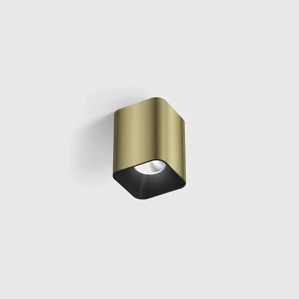 02.0652.8.930.BR_1 Surface-mounted ceiling luminaire GHOST, 52х52mm, H66mm, LED 8W, 620Lm, 3000K, 50°, CRI>90, 220V-240V, 220V-240V, IP20, brass color — изображение 1