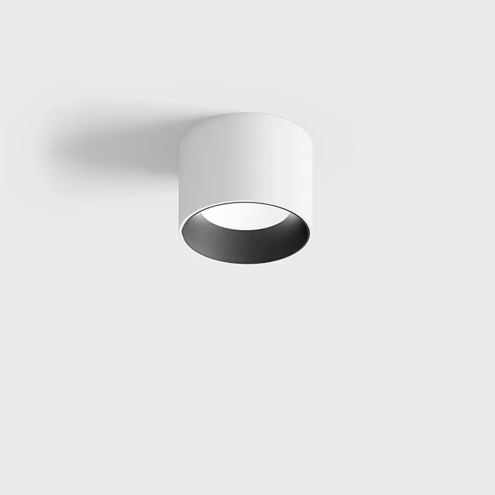 02.0980.9.930.WH_BK_1 Surface-mounted ceiling luminaire PRISMA S, D99mm, H80mm, LED 9W, 3000K, 720Lm, 60°, CRI>90, UGR>19, 220V-240V, IP20, microprisma, white/black color - imagine 1
