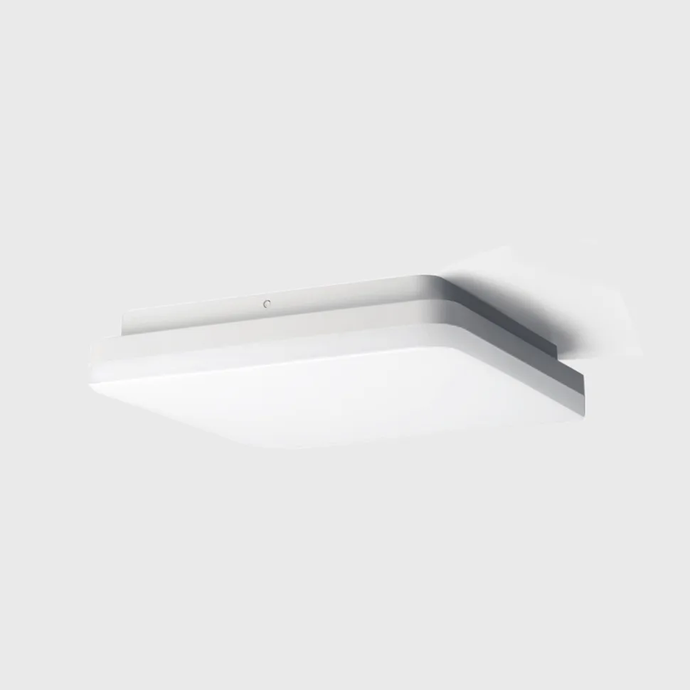 02.4040.32.930_940.WH_1 Surface-mounted ceiling luminaire FLAT S3, 400 x 400mm, H65mm, LED 38W(2660Lm)/29W(2030Lm), 3000K/4000K, CRI>90, 220V-240V, IP54, opal, white color - imagine 1