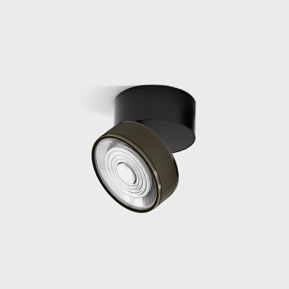02.9533.14.940.BK_BZG_1 Adjustable surface-mounted ceiling luminaire SOL SURF, D95mm, H78mm, LED 14W, 1446Lm, 4000K, 38°, CRI>90, 350mA, 220V-240V, IP20, black/bronze color - imagine 1