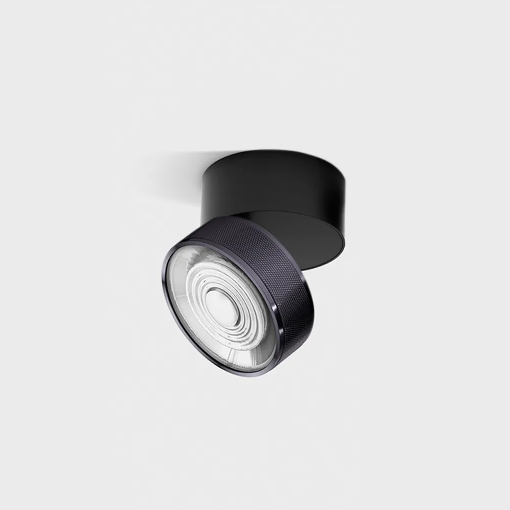 02.9533.14.940.BK_DBG_1 Adjustable surface-mounted ceiling luminaire SOL SURF, D95mm, H78mm, LED 14W, 1446Lm, 4000K, 38°, CRI>90, 350mA, 220V-240V, IP20, black/diamond black color - imagine 1