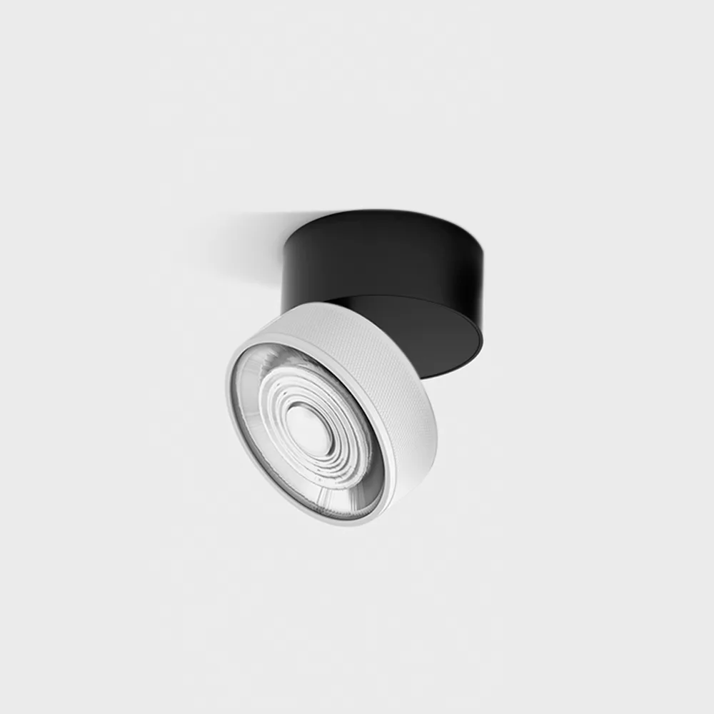 02.9533.14.940.BK_WHG_1 Adjustable surface-mounted ceiling luminaire SOL SURF, D95mm, H78mm, LED 14W, 1446Lm, 4000K, 38°, CRI>90, 350mA, 220V-240V, IP20, black/white color — изображение 1