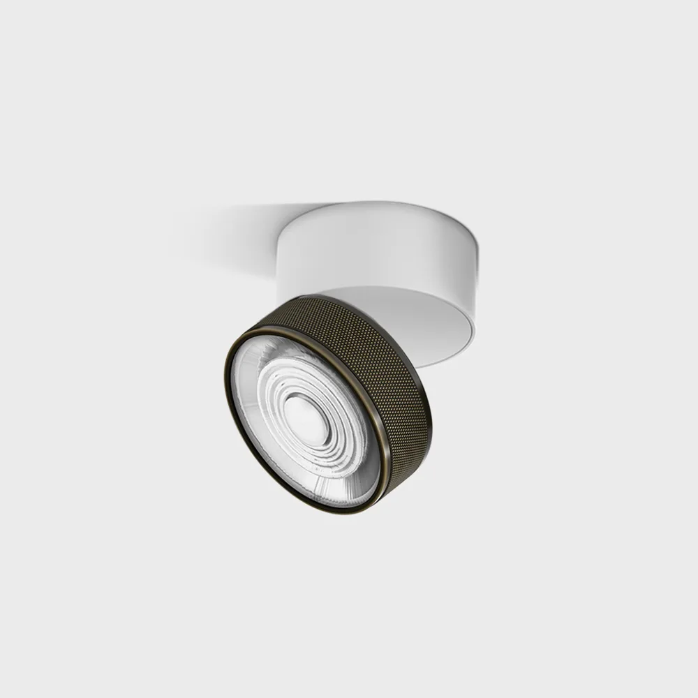 02.9533.14.940.WH_BZG_1 Adjustable surface-mounted ceiling luminaire SOL SURF, D95mm, H78mm, LED 14W, 1446Lm, 4000K, 38°, CRI>90, 350mA, 220V-240V, IP20, white/bronze color — изображение 1