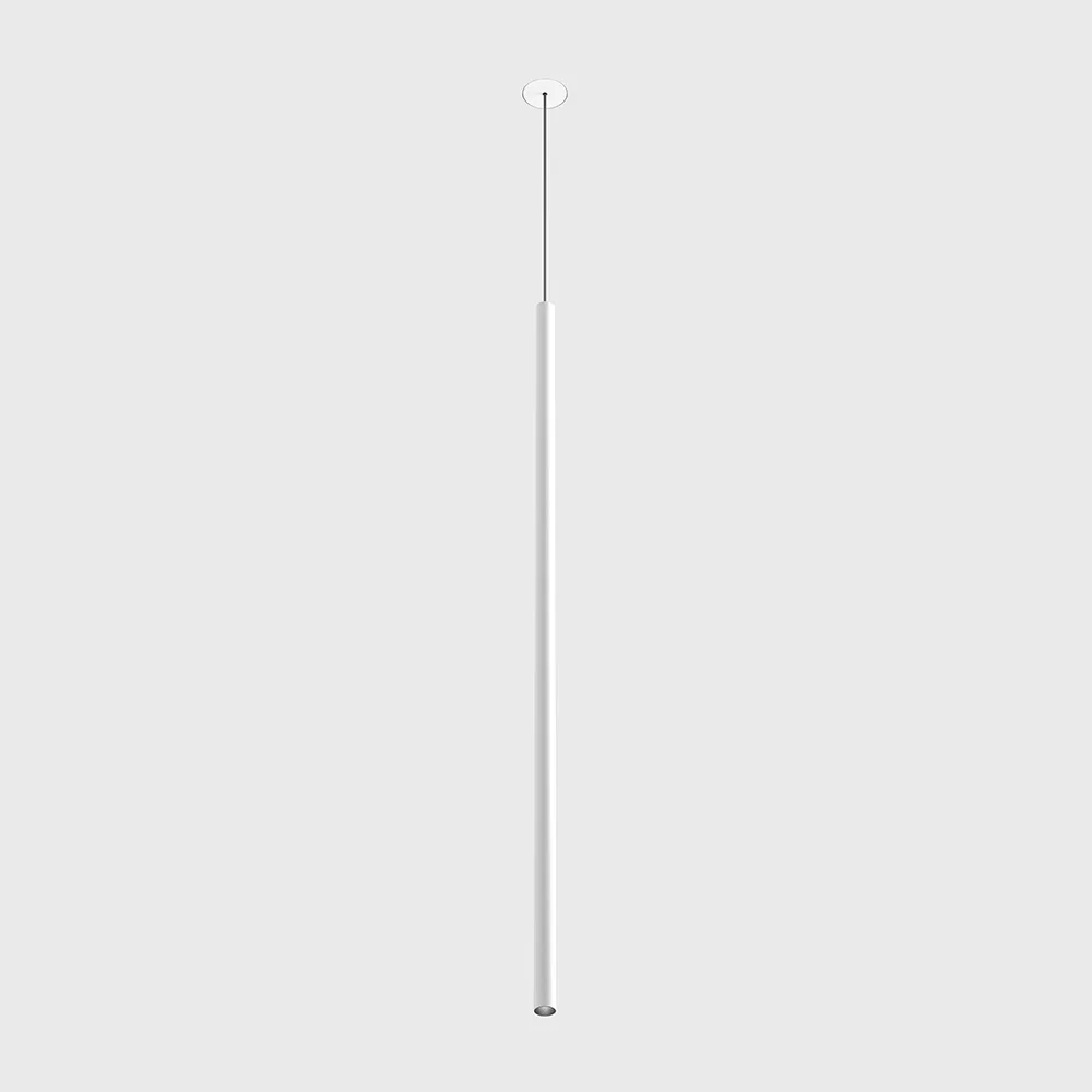 03.0161.2.930.WH_1 Pendant luminaire with recessed trimless base TUB XS P NANO, D15mm, H600mm, CREE LED 2.4W, 3000K, 137Lm, 20°, CRI>90, driver 700mA included, IP20, white color - imagine 1