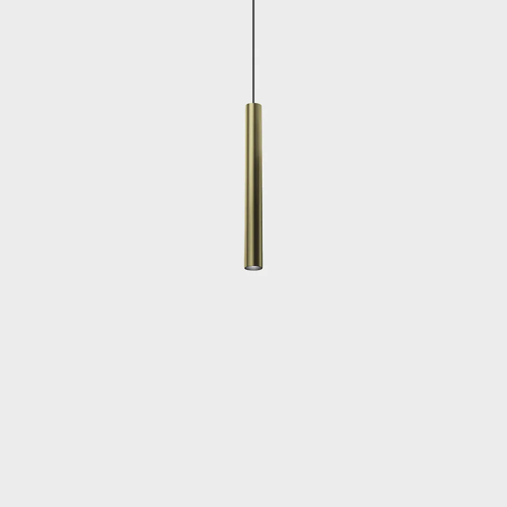 03.0331.8.940.BR_1 Pendant luminaire with recessed trimless base TUB S P 300 NANO, D30mm, H300mm, CREE LED 8W, 610Lm, 4000K, 50°, CRI>90, driver 700mA included, IP20, brass color - imagine 1