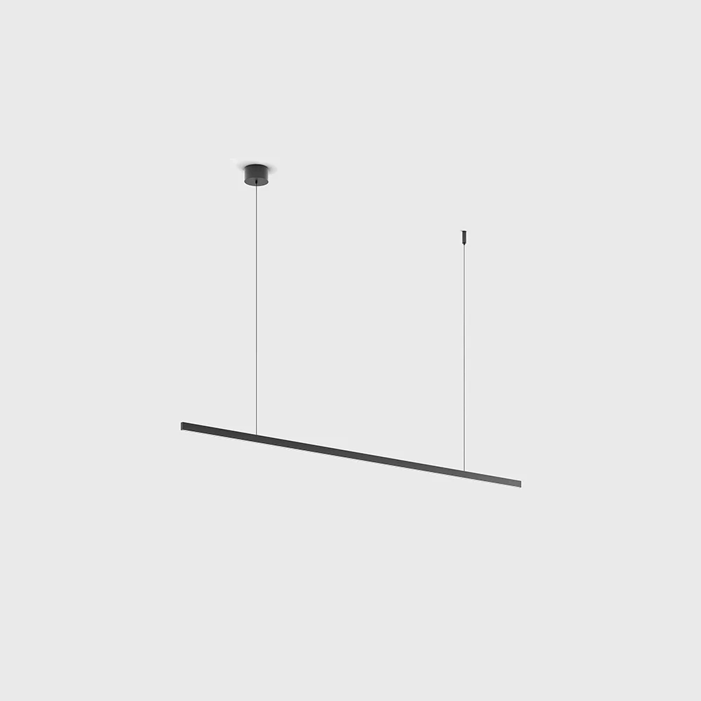 03.1610.12.930.BK_1 Suspended luminaire with surface-mounted base OFFICE, L1005mm, W7mm, H16mm, LED 12W, 113°, 3000К, CRI>90, 454Lm, IP20, driver 48V not included, mat white, black color - imagine 1
