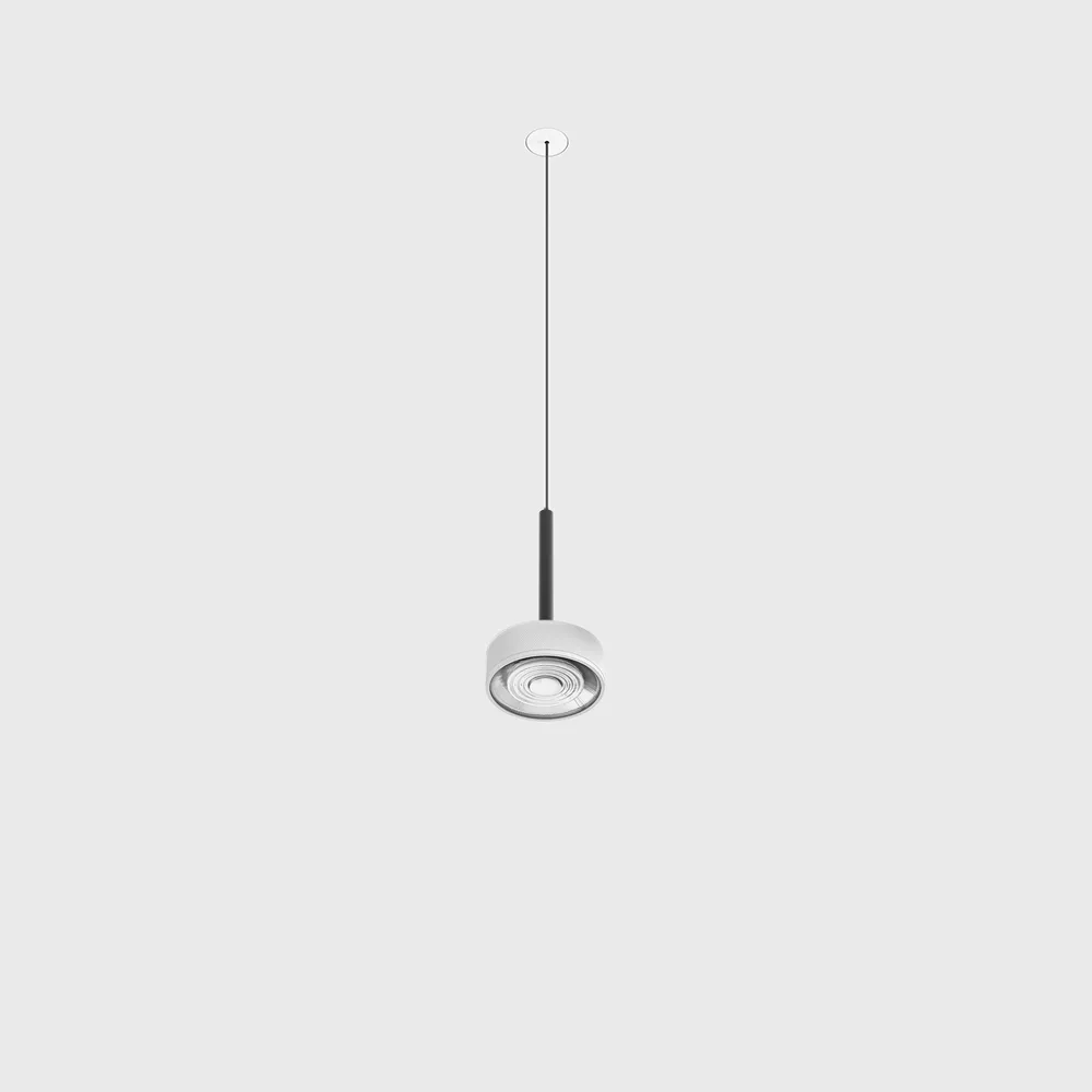03.7531.7.940.BK_WHG_1 Pendant luminaire with recessed trimless base SOL MINI P NANO, D75mm, H135mm, CREE LED 7W, 610Lm, 4000K, 24°, CRI>90, driver 700mA included, IP20, black/white color - imagine 1