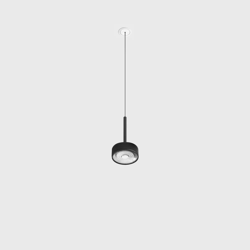 03.7532.7.930.BK_BKG_1 Pendant luminaire with recessed base with frame SOL MINI P NANO, D75mm, H135mm, CREE LED 7W, 610Lm, 3000K, 24°, CRI>90, driver 700mA included, IP20, black color - imagine 1