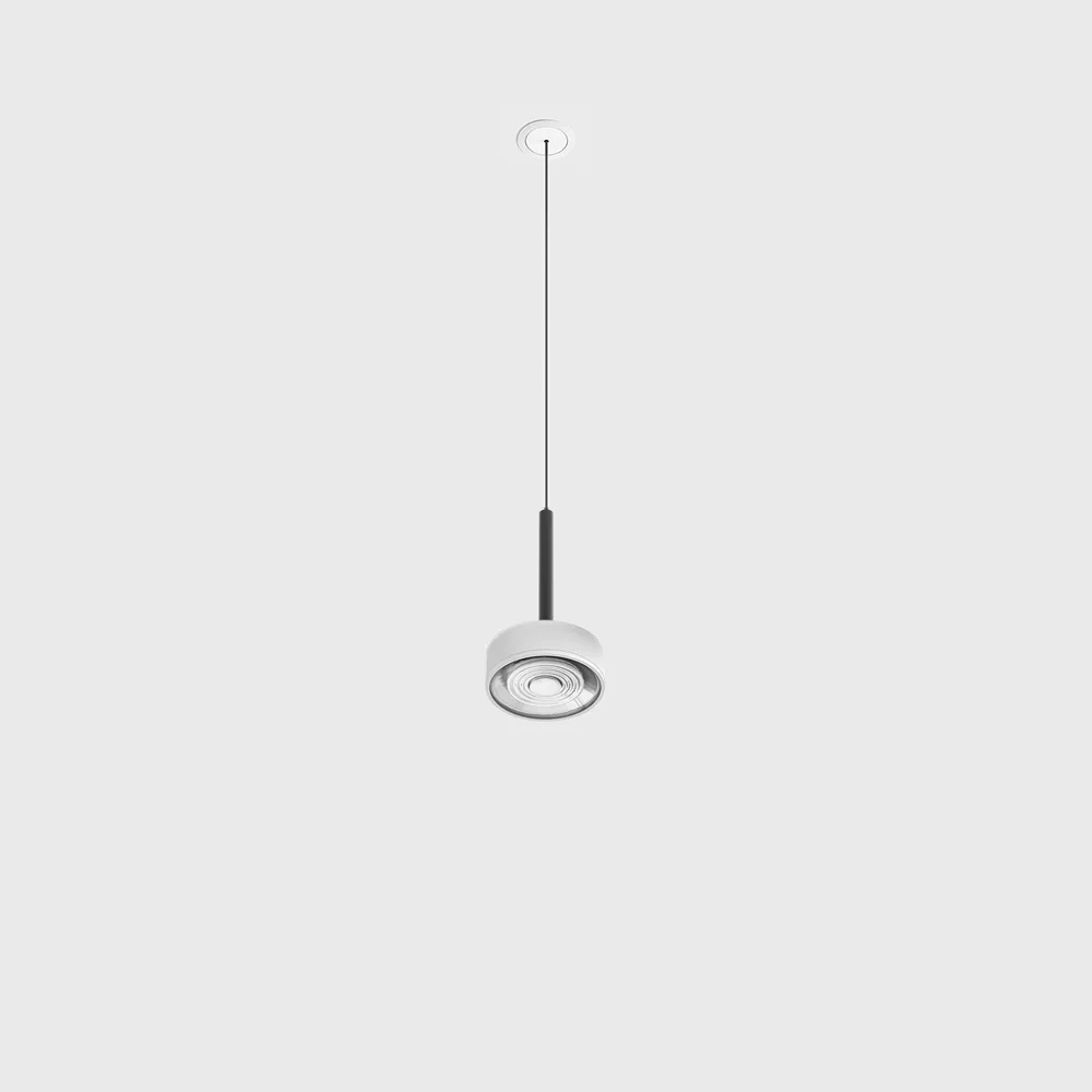 03.7532.7.930.BK_WHG_1 Pendant luminaire with recessed base with frame SOL MINI P NANO, D75mm, H135mm, CREE LED 7W, 610Lm, 3000K, 24°, CRI>90, driver 700mA included, IP20, black/white color - imagine 1