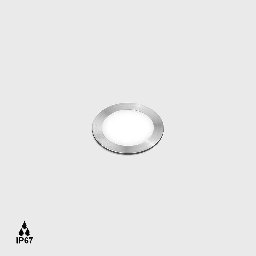 08.3840.R1.930.SS_1 In-ground luminaire UPP28, D28mm, H50mm, LED 0.5W, 3000K, 103°, 2Lm, CRI>90, DC 48V driver not included, IP67, with recessed box, opal, stainless steel - imagine 1