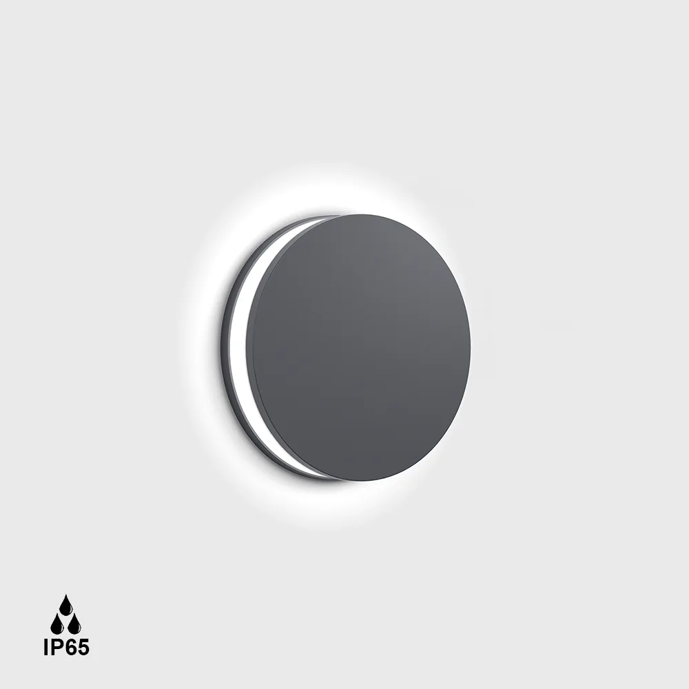 08.3850.2.930.GR_1 Recessed wall-mounted HALO, D50mm, H43mm, CREE 2.1W LED, 3000K, 360°, 27Lm, CRI>90, 350mA driver not included, IP65, with recessed box, whire 2000mm, opal, graphite color - imagine 1