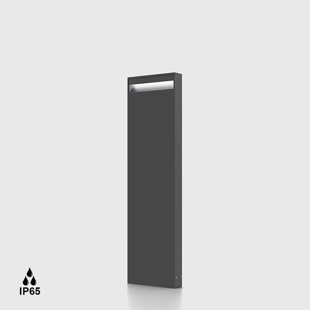 08.5001.10.930.GR_1 Bollard BARD2, L165mm, W37mm, H600mm, LED 10W, 3000K, 85°, 752Lm, CRI>90, 220-240V, IP65, graphite color - imagine 1