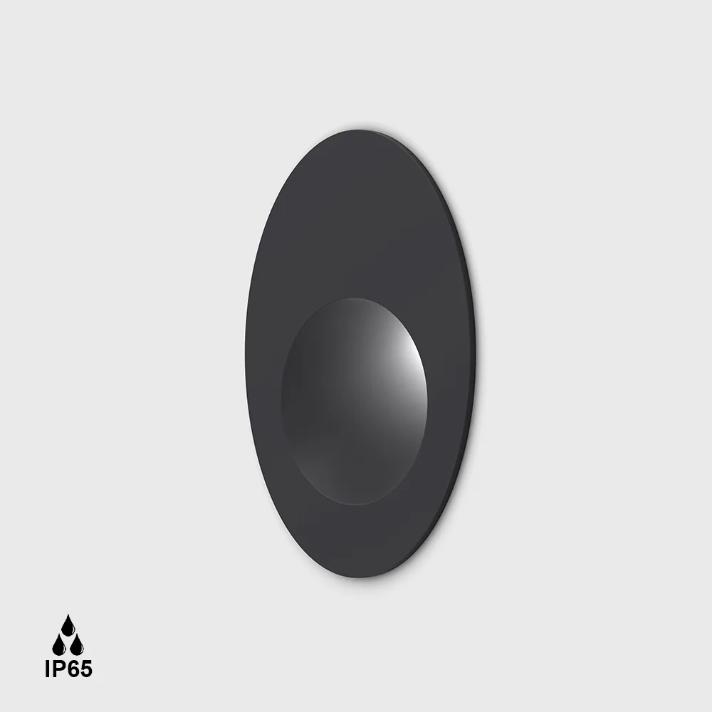 08.5239.R2.927.GR_1 Recessed wall-mounted IN WALL IP, D52mm, SP39mm, CREE LED 2.1W, 2700K, 25°x30°, 21Lm, CRI>90, 700mA driver not included, with recessed box, wire 1000mm, IP65, transparent glass, graphite color - imagine 1