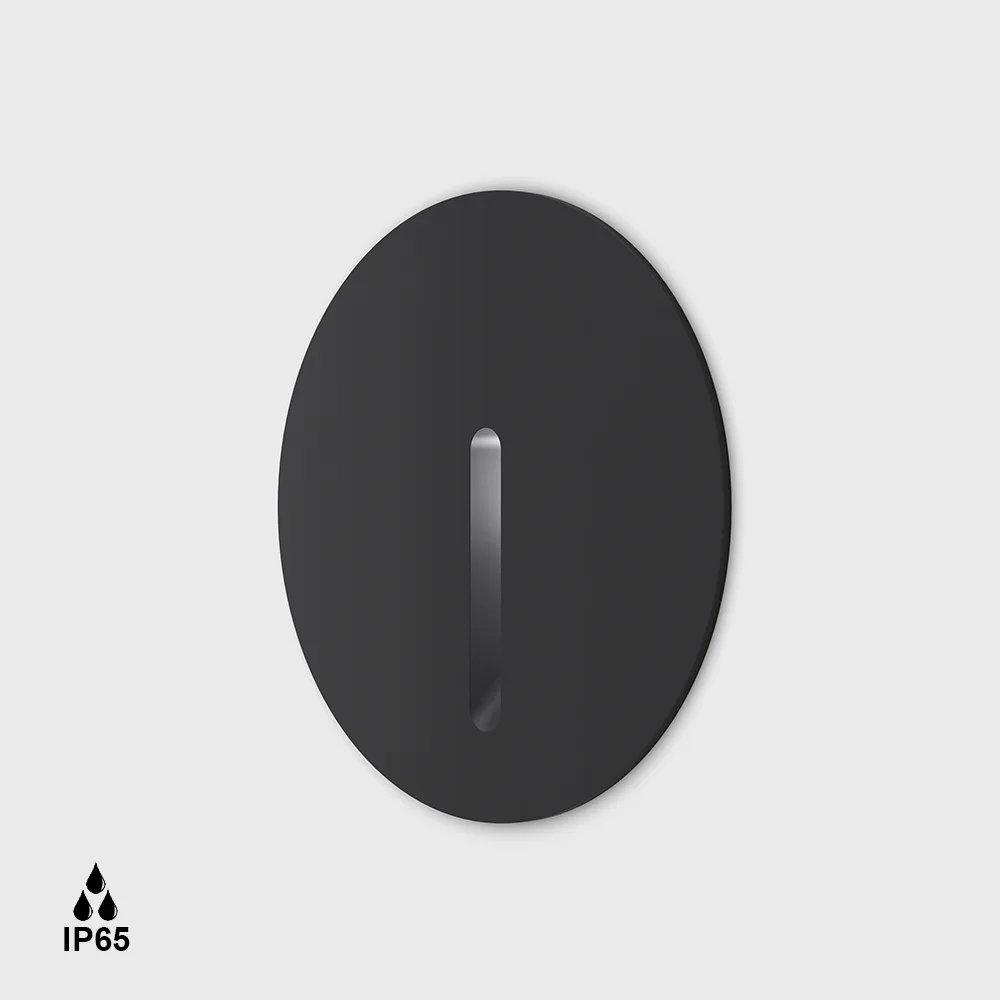 08.5240.R2.927.GR_1 Recessed wall-mounted IN WALL IP, D52mm, SP39mm, CREE LED 2.1W, 2700K, 19°x38°, 7Lm, CRI>90, 700mA driver not included, with recessed box, wire 1000mm, IP65, transparent glass, graphite color — изображение 1