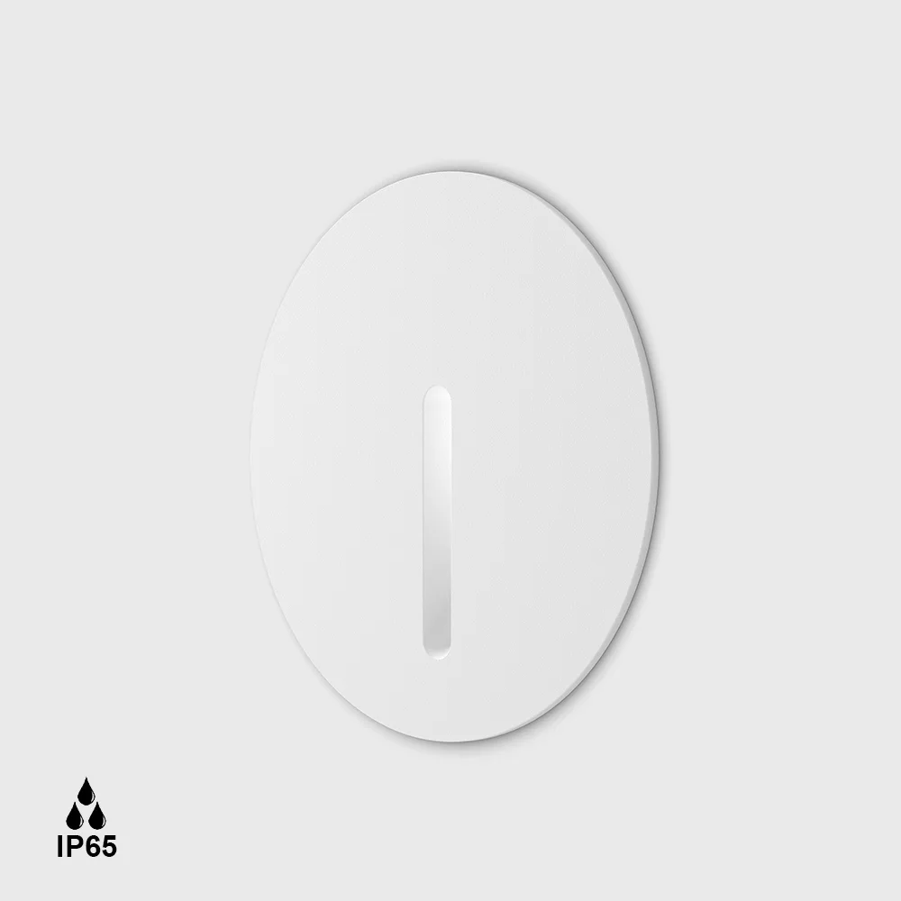 08.5240.R2.927.WH_1 Recessed wall-mounted IN WALL IP, D52mm, SP39mm, CREE LED 2.1W, 2700K, 19°x38°, 7Lm, CRI>90, 700mA driver not included, with recessed box, wire 1000mm, IP65, transparent glass, white color - imagine 1