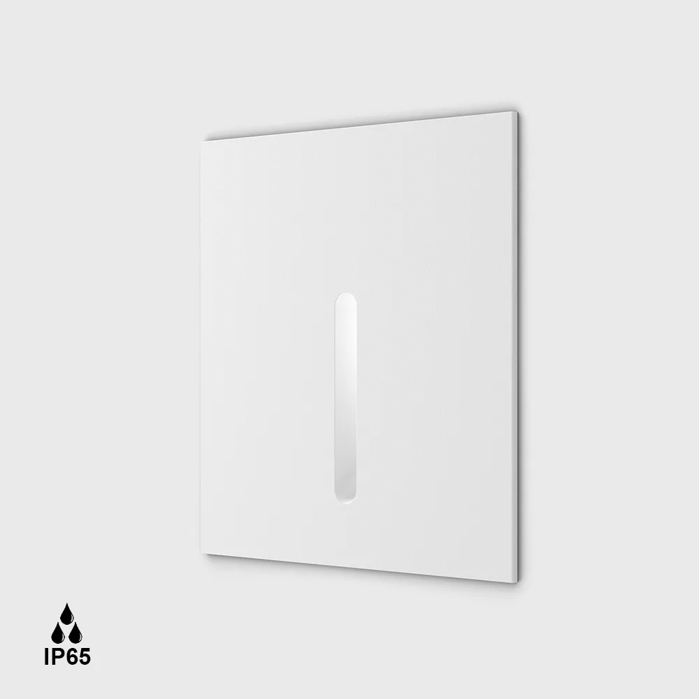08.5240.S2.927.WH_1 Recessed wall-mounted IN WALL IP, L52mm, H52mm, SP39mm, CREE LED 2.1W, 2700K, 19°x38°, 7Lm, CRI>90, 700mA driver not included, with recessed box, wire 1000mm, IP65, transparent glass, white color - imagine 1