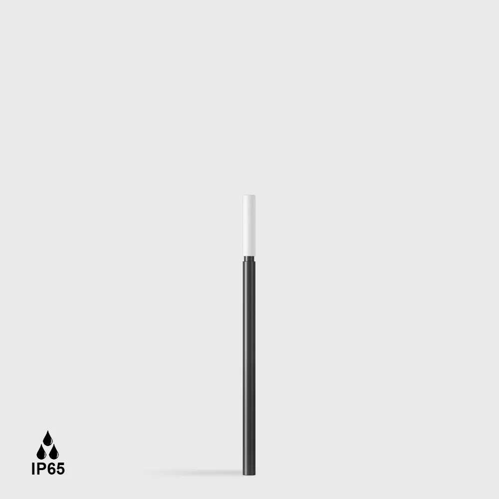 08.6044.1.930.BK_1 Bollard FIREFLY, D10mm, H260mm, LED 0.5W, 3000K, 90°, 9Lm, CRI>90, DC 24V driver not included, IP65, opal, black color - imagine 1